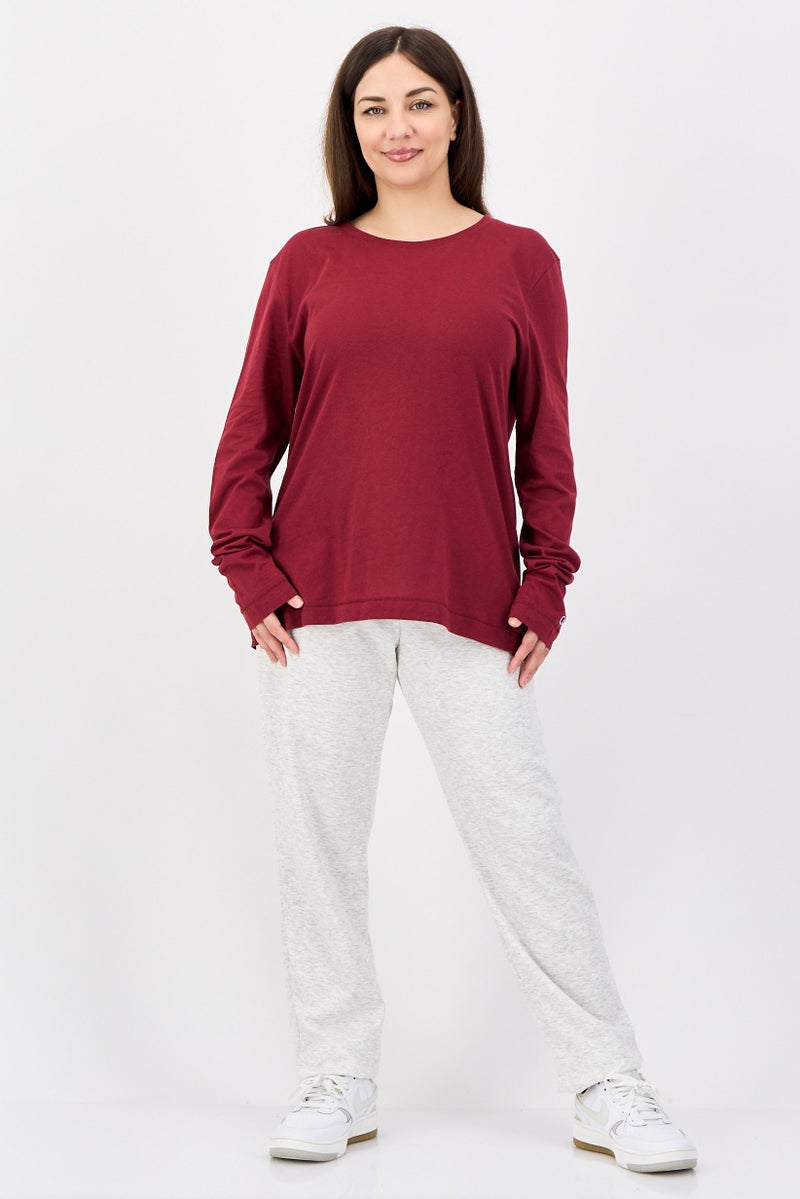 Champion Women Sportswear Fit Long Sleeve Training T-Shirt, Maroon - Image 3